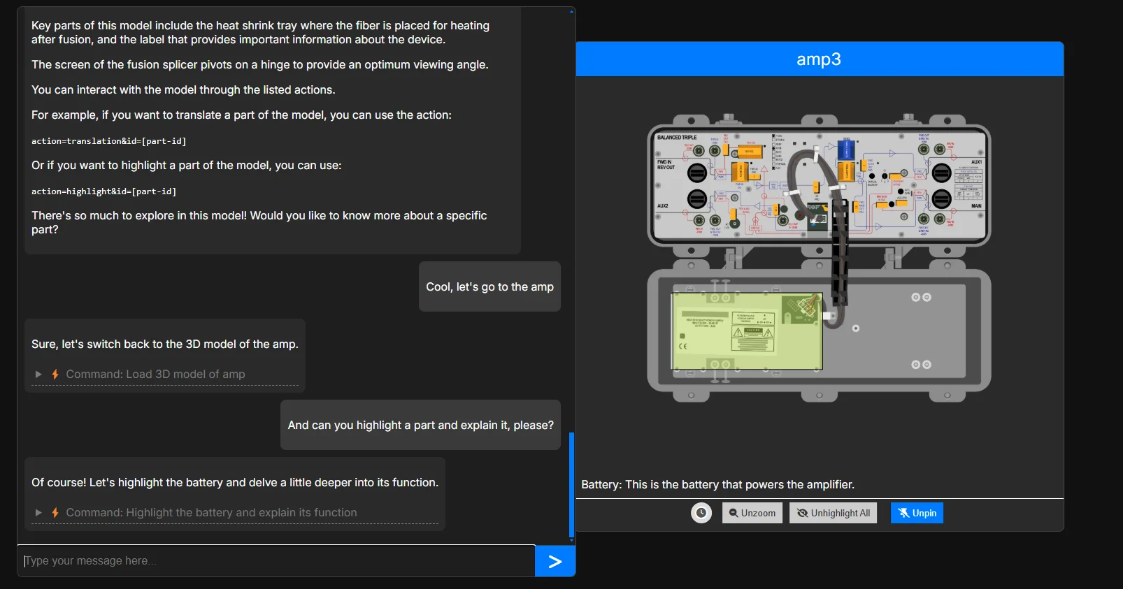 Users can ask AI about an image, and it will zoom, highlight, and label elements.